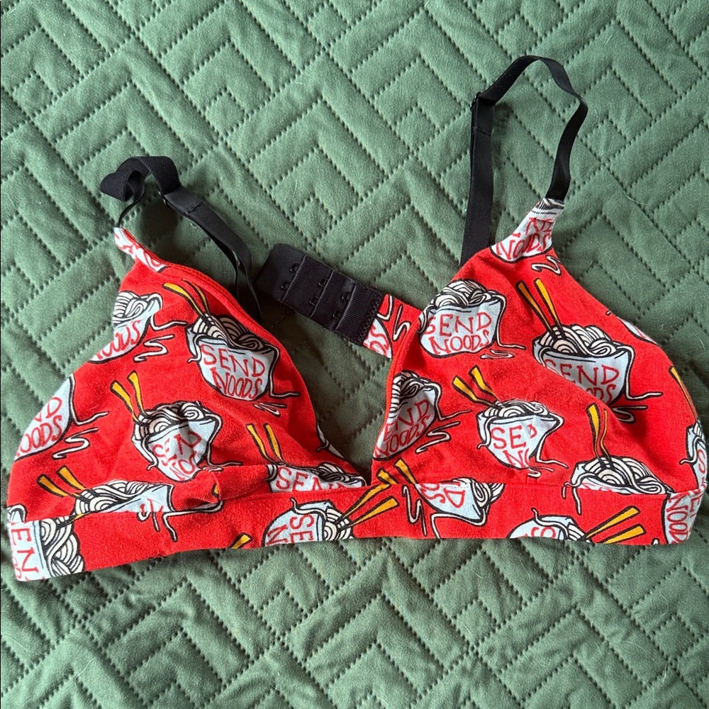 MeUndies Red Noodle Print Bra